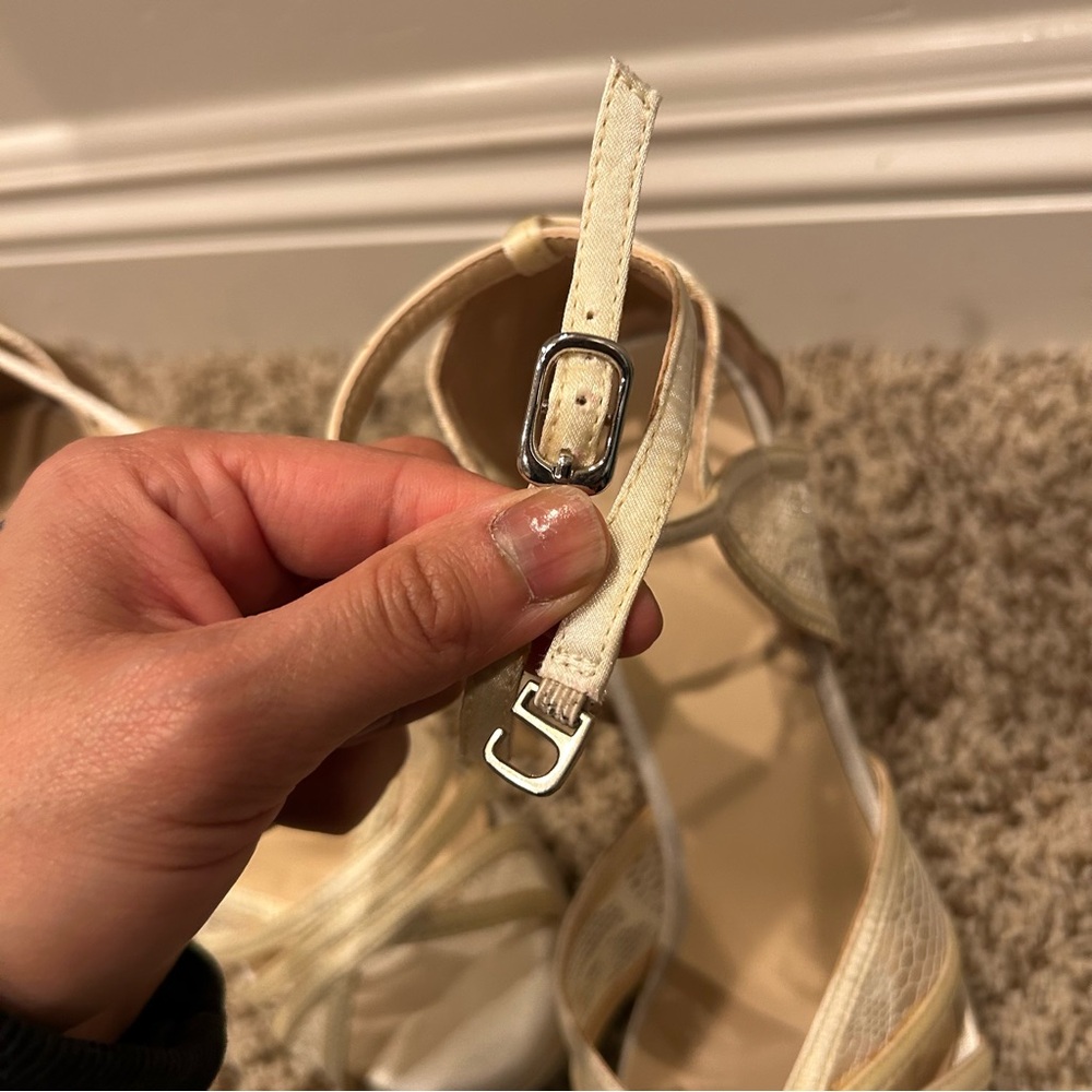 Elegant Cream Strappy Heels - Picture 7 of 12